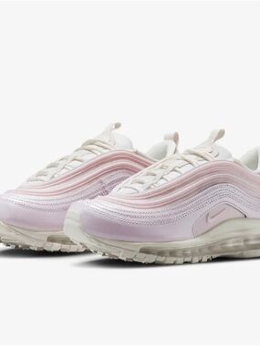 Nike Womens Air Max 97 'Pearl Pink' sneakers in a soft pink and cream. Size 7.5